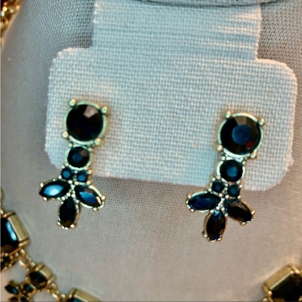NWT Tribal Set Necklace & Earrings IMAN Gold-Tone Shiny Black Bib Necklace Gift - Picture 7 of 16